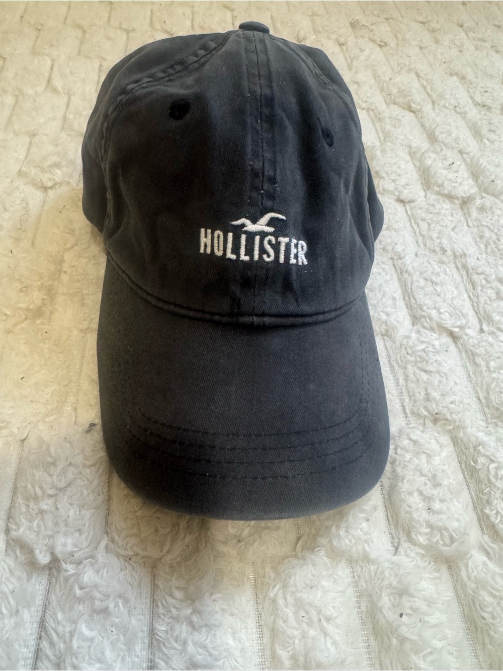 Hollister Black Adjustable Embroidered Logo Dad Hat Baseball Cap